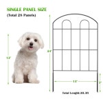 28팩 장식 정원 울타리 야외 24 H x 30피트 L 코팅 금속 방청 풍경 원철 와이어 테두리 접이식 파티오 화단 동물 보호 구역 패널 10ft Arc