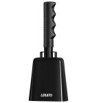 손잡이가 달린 8 스틸 카우벨 스포츠 응원벨 축구 경기 소음 제작자 파티 차임 타악기 콘서트 졸업식 스쿨벨 농장 목장 8 Inch