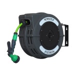 맥노트 C1 시리즈 리트랙터블 가든 호스 릴 40피트 워터 릴 헤비 듀티 호스 금속 180 회전 브래킷 -