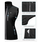 리틀 동키 앤디 여성용 경량 퀵 드라이 여름 방풍 슬리브리스 엘라스틱 재킷 골프 사이클링 러닝 X-Small