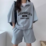 여자 여름 편한 데일리룩 반팔 트레이닝 세트 운동복 ONE