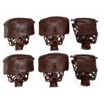 조이의 당구 풀 테이블 포켓 가죽 진짜 가죽으로 만든 다이아몬드 패턴 실드 호두색 6종 세트