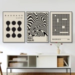 바우 하우스 벽 아트 포스터 빈티지 라인 캔버스 회화 인쇄 홈 장식 사진