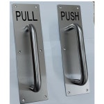 초강력 304 스테인리스 스틸 도어 핸들 밀어서 당기는 플레이트 상업용 나사 11 8 x 3 2