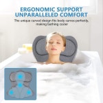 리제이비 욕조용 목욕 베개 미끄럼 방지 흡입 컵 6개 부드러운 4D 메쉬 원단 욕조 목 허리 지지대용 추가 두꺼운 고급