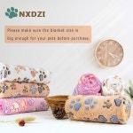 중형 대형견용 개 담요 3팩 담요 세척 41 x 31 상자 침대용 퍼지 소프트 애완동물 매트 던지기 커버 귀여운 발 패턴 고양이