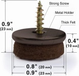 나사형 펠트 가구 패드 X-프로텍터 24 PCS - 1 1 하드우드 바닥용 의자 다리 바닥 보호대 프리미엄 글라이드 의자용 최고의 슬라이더 0 8
