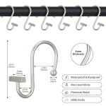 그레이스라이프 샤워 커튼 장식 후크 모던 스퀘어 T 바 모양 샤워 후크 욕실용 녹 방지 샤워 커튼 링 니켈
