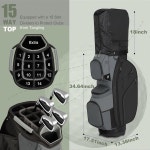 골프 카트 가방 15 웨이 오거나이저 디바이더 탑 클럽 남성용 쿨러 핸들 레인 커버 Grey-Black