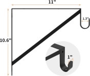 튼튼한 옷장 막대 선반 브래킷 옷걸이 폴 지지 3팩 3 Pack