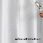 스냅 인 패브릭 라이너가 QiYI 플라워 샤워 커튼 수채화 꽃무늬 천 목욕 메쉬 상단 창이 후크 커튼 방수 욕실 세트 72 x 75