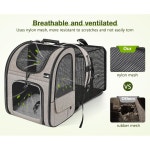 페큐트 반려동물 캐리어 백팩 반려견 소형견 고양이 강아지를 위한 통기성 메쉬로 확장 하이킹 여행 캠핑 야외용 백팩 최대 17파운드 보유