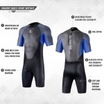 시너지 남성용 시퀀스 쇼트 멀티 스포츠 잠수복 X-Small