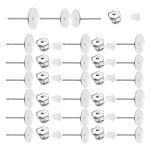 190 PCS 저자극성 925 스털링 도금 귀걸이 DIY 주얼리 결과물 을 위한 플랫 패드 빈 귀걸이 핀 스터드 게시물