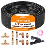 에어백 서스펜션용 황동 피팅 키트 10개가 포함된 CheMuii 50FT 1 4 DOT 에어 라인 1 4Inch-13Pcs