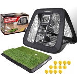 챔프키 매트와 12개의 폼 볼이 양면 골프 치핑 네트 - 실내외 훈련에 이상적인 프로 연습