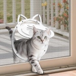 스크린 도어용 알루마니 고양이 문 잠금식 마그네틱 플랩이 도어 내부 개구부 5 윈도우용 흰색
