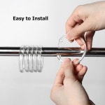 프리미엄 플라스틱 샤워 커튼 링 후크 표준 샤워봉에 미끄러지듯 쉽게 스냅 클로저 O 모양 투명 12Pcs 1 C Shape clear 24pcs