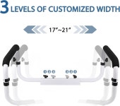 화장실 안전 레일 좌석용 프레임 노인용 폭 조절 가능한 그립 바 지지대 350파운드 흑백