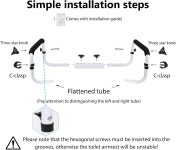 화장실 안전 레일 좌석용 프레임 노인용 폭 조절 가능한 그립 바 지지대 350파운드 흑백