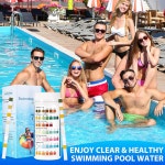 Accelvo 7 in 1 풀 스파 테스트 스트립 수영 100 키트 온수 욕조 물 스트립의 pH 총 염소 알칼리도 경도 유리 브롬 시아누를르산