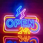 24시간 영업 네온 동물병원 사우나 카페 사인 식당 Ypi040