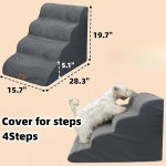 작은 개와 고양이를 위한 펫 스텝 커버 소파 하이 베드 클라이밍을 휴대용 폼 도그 램프 계단 - 4단계 28 5 L x 15 8 W 20 H 커버 전용