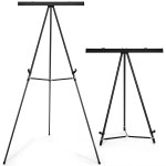 폴링 인 아트 알루미늄 플립 차트 디스플레이 이젤 스탠드 보드룸 화이트보드 종이 패드 간판 63 1 2 높이 검은색