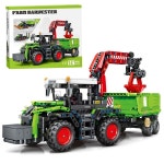 APAWR 3 in 1 수확기 농기계 트랙터 빌딩 블록 장난감 키트 소년용 MOC 자동차 모델 12 1481개 수집용 세트