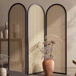 접이식 파티션 라탄 원목 가리개 카페 인테리어 단일 60x190 체리색