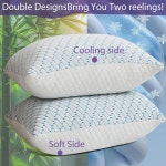 VAINOC 메모리 폼 베개 퀸 사이즈 세트 2개 세척 가능한 탈착식 커버로 옆구리 배변 수면자를 위한 조절 쿨링