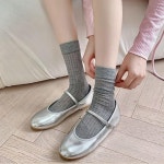 여성 패션양말 시스루 골지 얇은 여름 장목 양말 차콜