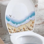 오션 비치 장식 화장실 스티커 여름 바다 전망 데칼 벽화 거실 불가사리 쉘 바탕 화면 1 jungle