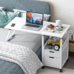 침대사이드테이블 접이식 C형 자 소파 탁자 침대책상 60x30-타이 화이트화이트