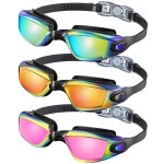 CIFOYA 수영 고글 3팩 누수 방지 김서림 UV 안경 성인 남성 청소년용 1 Aque