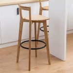 등받이 원목의자 아일랜드식탁용 의자 스툴 키높은 차색 접이식 소형 고급 의자