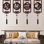 집 벽장식 소품 벽걸이 중식당 모형 풍 전통 1 복이 찾아왔다 작은 매듭을 짓 29X54