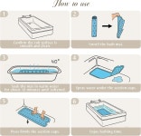 욕조용 슈칭 보호 목욕 매트 논 슬립-40 X 16 성인 욕조 미끄럼 방지 곰팡이 욕실용 긴 샤워 세탁기 Boho