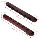 만투식시 수영장 큐 랙 벽걸이 - 나무 당구 홀더 6개 얼룩 처리됨