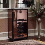 거울 스테인레스 스틸 버킷 캐비닛 사물함 사이드 골동품 금속 미국 복고풍 벽 캐비닛Asmt09