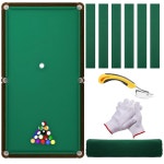 야쿠히 8 53피트 풀 테이블 펠트 6개의 천 스트립과 스테이플 리무버가 포함된 빌리어드 천 장갑 바 클럽 패밀리용 펠트 교체 키트 Standard