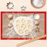 실리콘 페이스트리 매트 - 26 x16 미끄럼 방지 베이킹 매트 카운터용 초대형 도우 롤링 도우 퐁당 피자 파이 쿠키에 이상적입니다