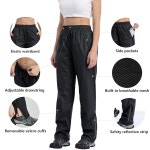 재지 여성용 레인 팬츠 방수 등산 바지 골프 낚시 하이킹용 경량 방풍 오버 X-Small