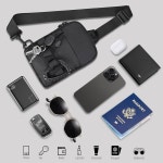 DEYACE 남성 슬링백 하이킹 여행용 YK 지퍼 작은 크로스바디백 방수 유틸리티 EDC 미니 가슴 가방