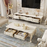 엔틱 소파 테이블 감성 원형 빈티지 인테리어 1 2m TV장 2개 서랍