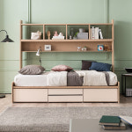 삼익가구 삼익가구 플로라 월베드 4단 멀티 수납 침대 프레임 B타입 오크