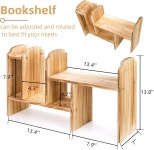 WRINGKIT 조절 가능한 데스크톱 스토리지 7개의 수납 공간이 목재 디스플레이 책장 확장 책상 선반 허치 테이블 정리를 위한 사무실 랙