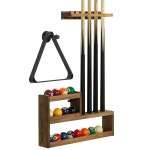 마이 기프트 풀 큐 랙 세트 러스틱 번트 솔리드 우드 당구 스탠드 벽걸이 홀더 산업용 파이프 삼각형 걸이 후크가 볼 스토리지