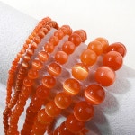 비즈아이 캣츠아이 라운드 3 4 6 8 진오렌지 반줄 반줄 약48개 4000-06