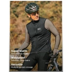 남성용 록브로스 겨울 사이클링 조끼 바람막이 민소매 재킷 지퍼 포켓 하이킹 골프 스포츠 Large